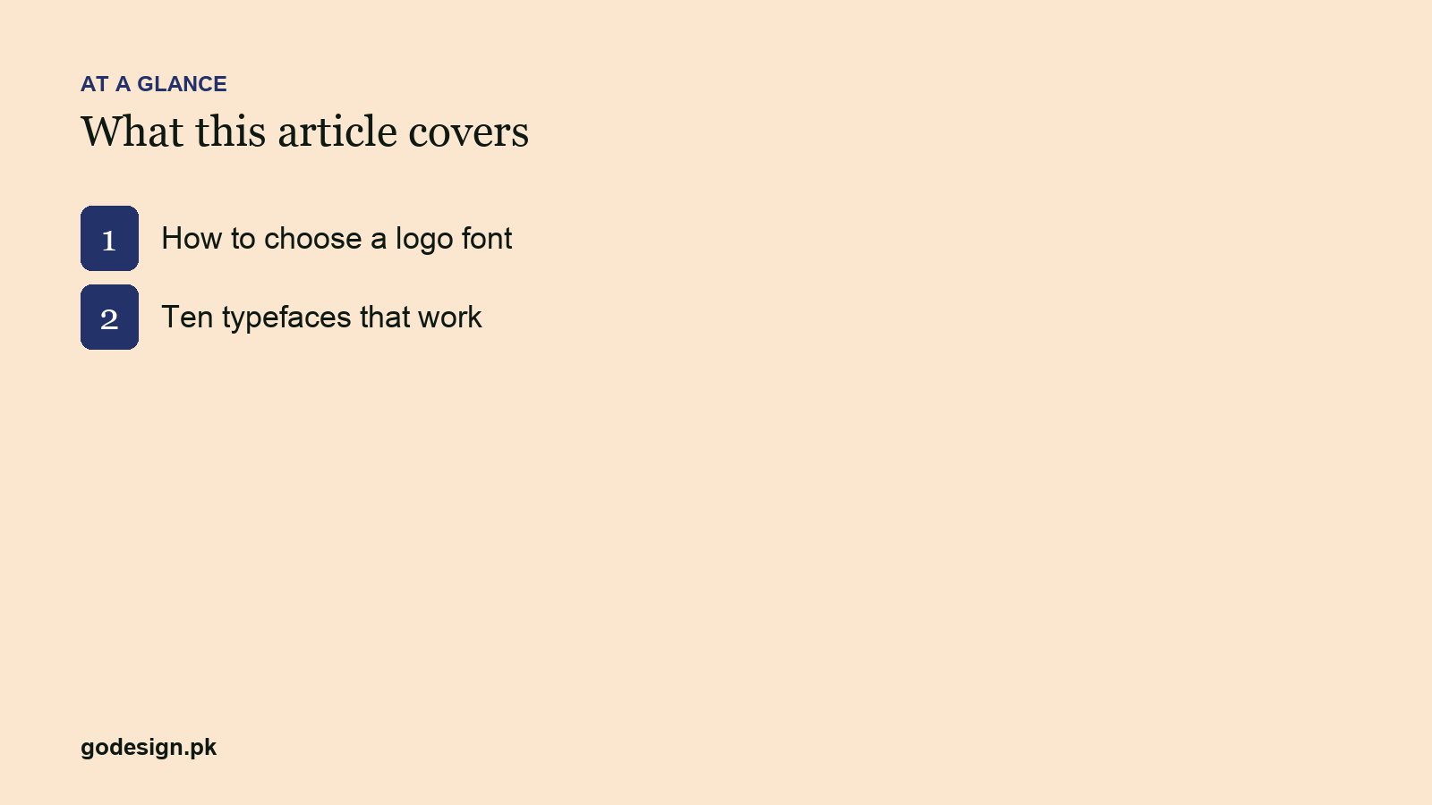 At a glance: the sections of 10 Fonts That Work for Logo Design (and How to Choose)