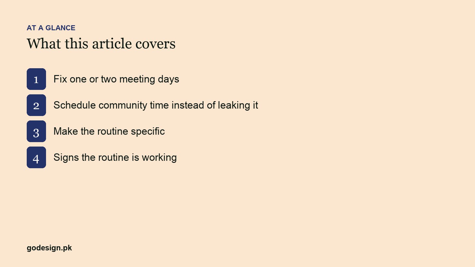 At a glance: the sections of A Working Routine for Designers: 3 Rules That Protect Deep Work