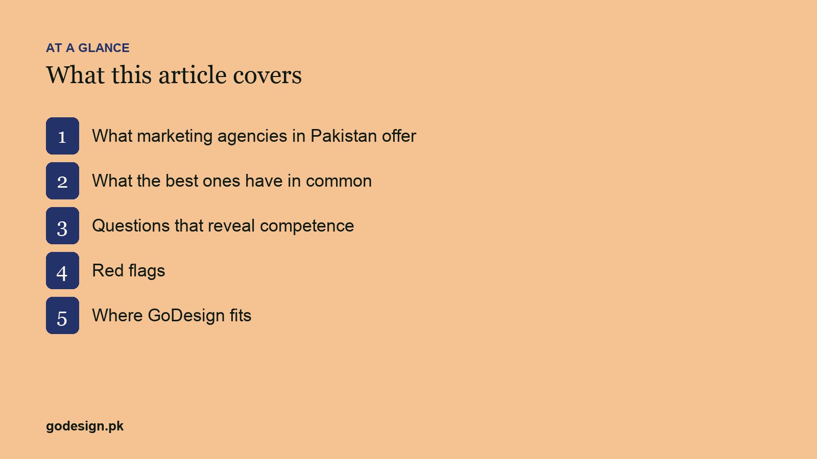 At a glance: the sections of Choosing a Marketing Agency in Pakistan: What the Best Ones Have in Common
