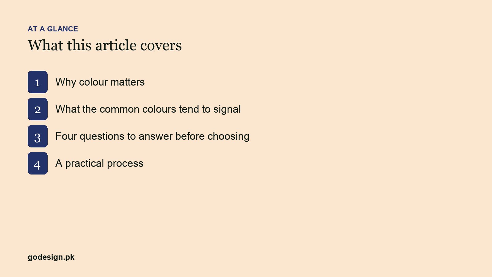 At a glance: the sections of Does Brand Colour Matter? A Complete Guide to Choosing Yours