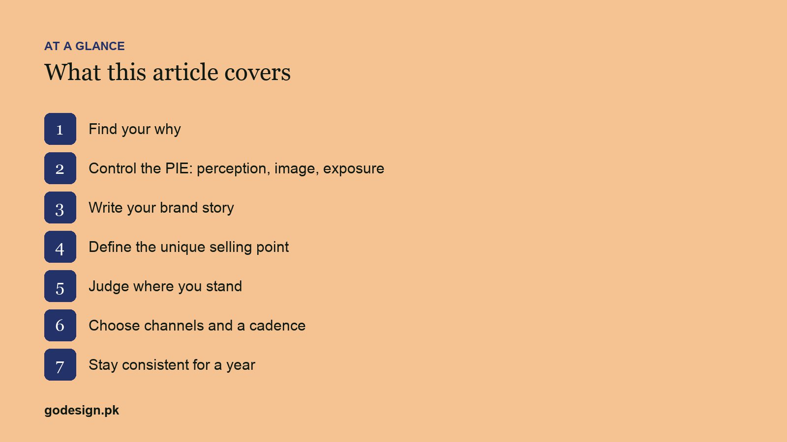 At a glance: the sections of How to Build a Personal Brand: A 7-Step Framework