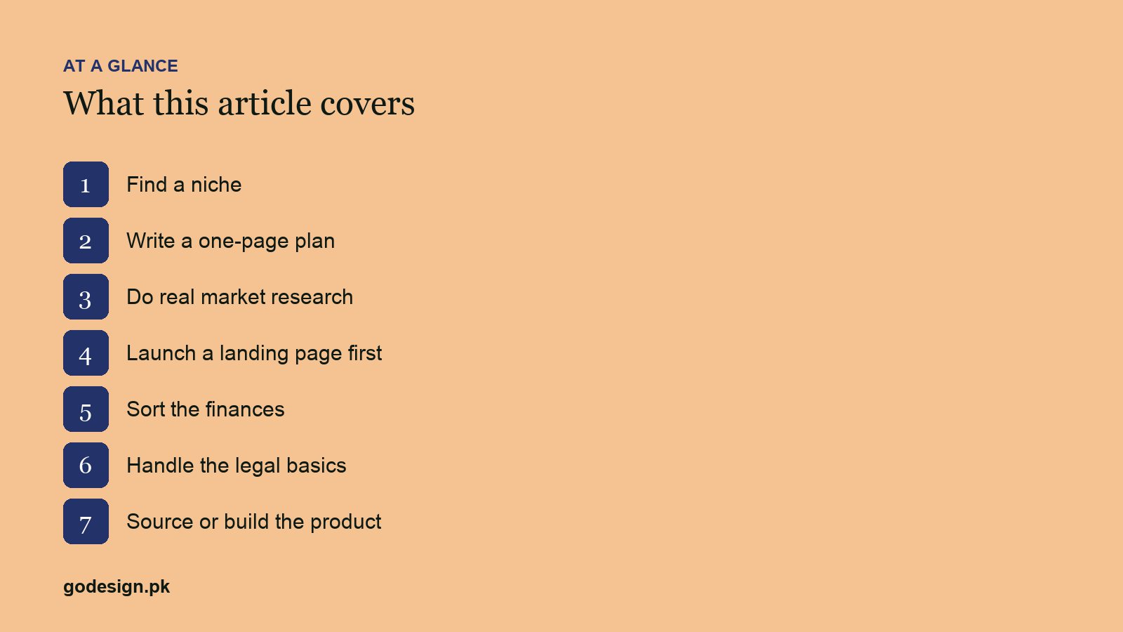 At a glance: the sections of How to Start an Online Business in Pakistan: 9 Steps