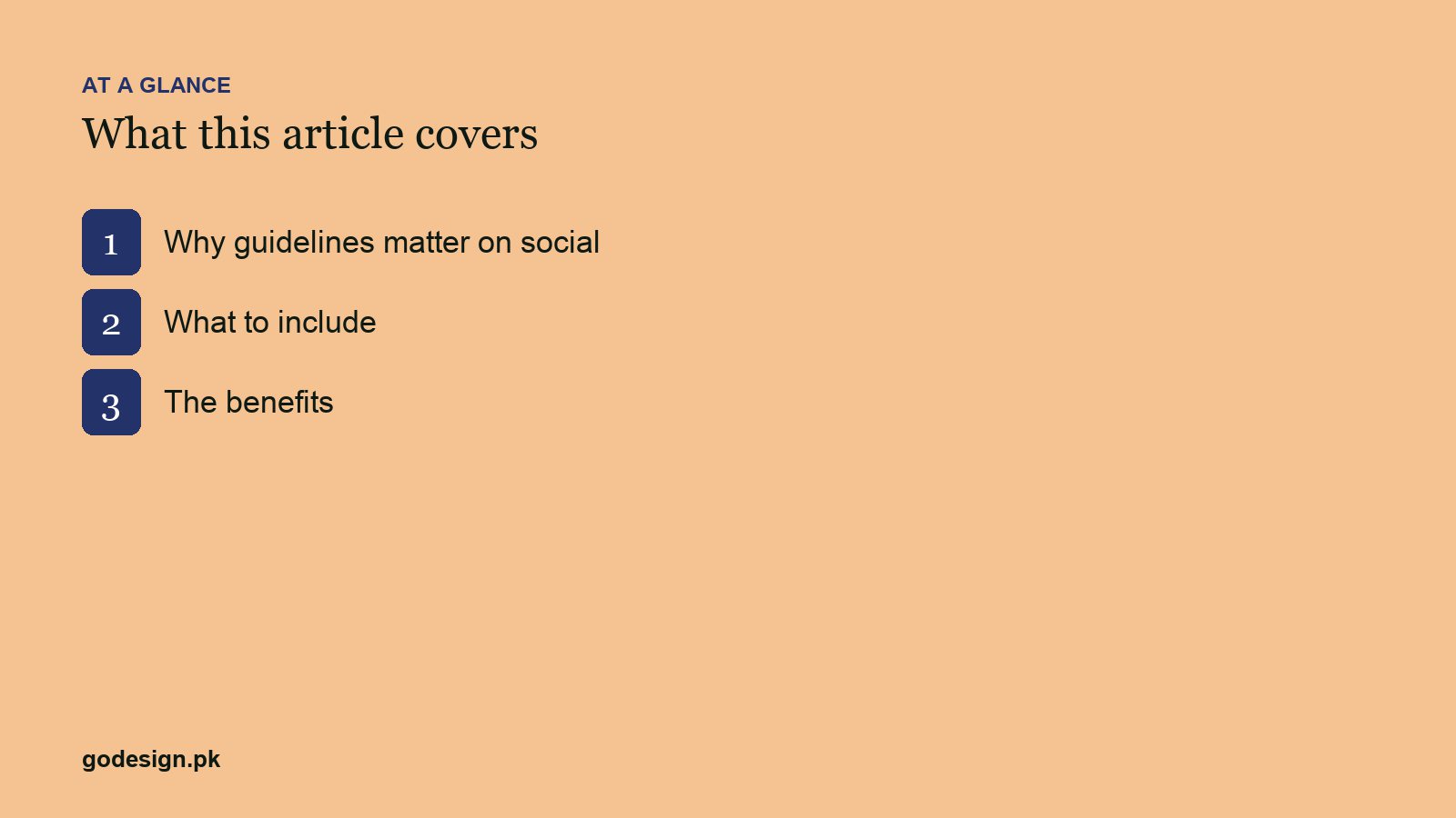 At a glance: the sections of Social Media Design Guidelines: Why Your Brand Needs Them and What to Include