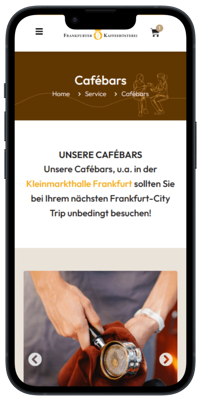 Frankfurter Kaffeerösterei on mobile