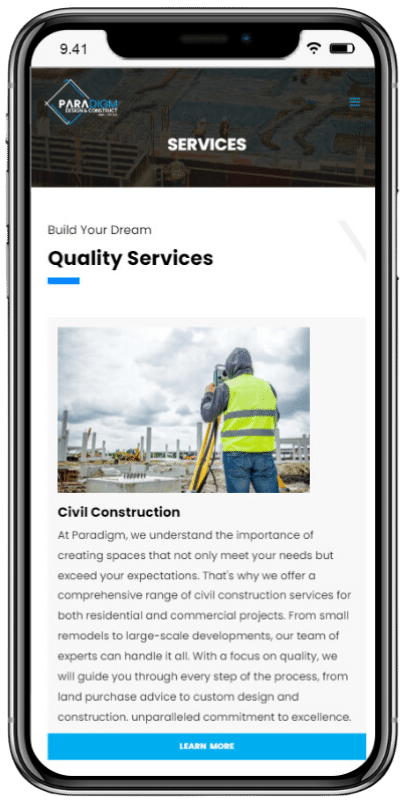 Paradigm Design & Construct on mobile