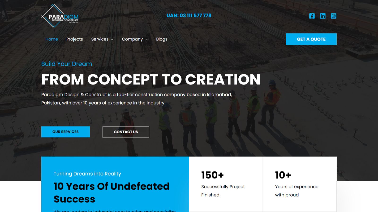 Paradigm Design & Construct on desktop