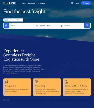 S-Line freight logistics web application built with React