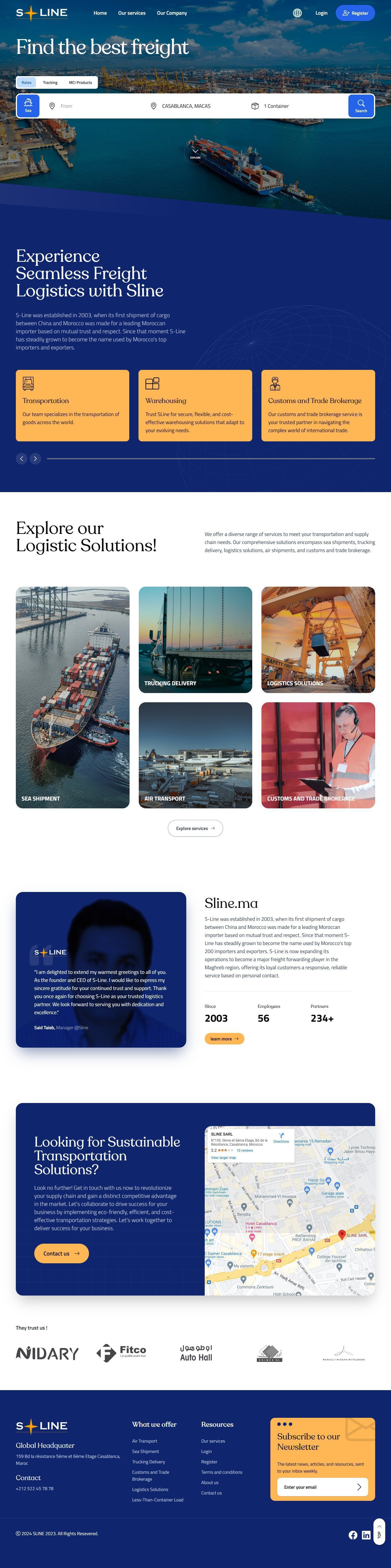 Full page screenshot of S-Line