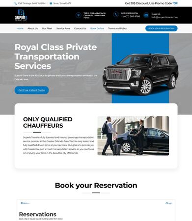 Superb Trans luxury transportation booking website