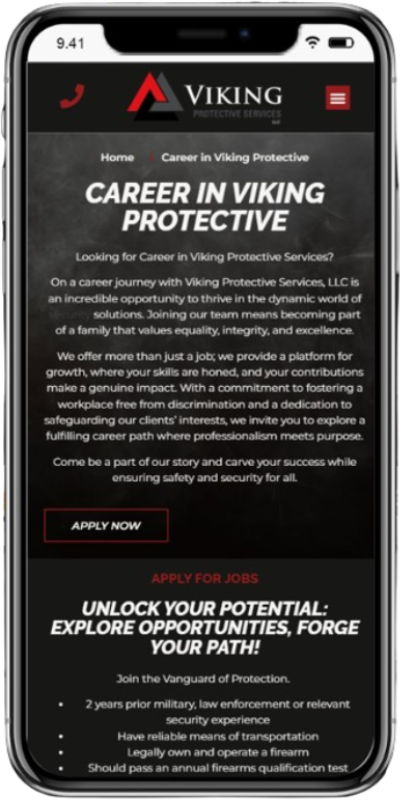 Viking Protective Services on mobile